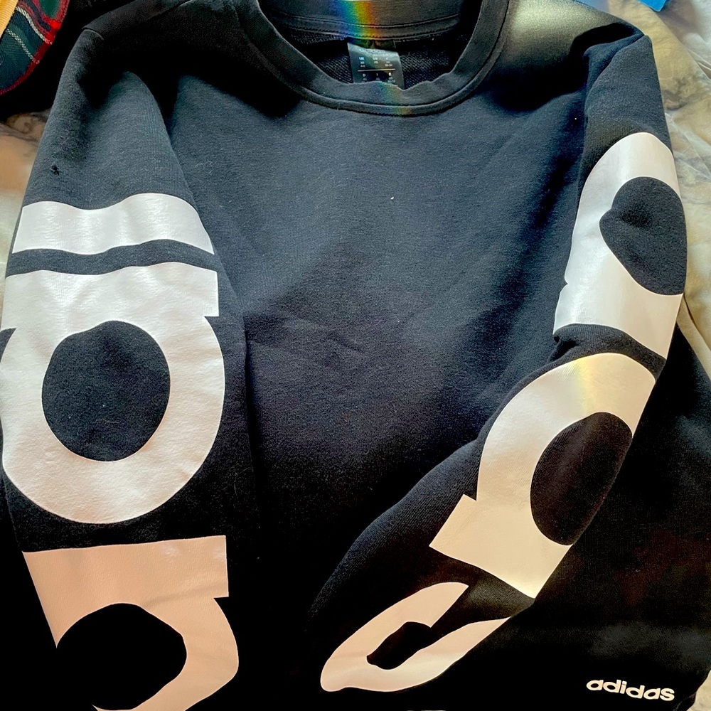 BLACK ADIDAS LONG SLEEVE CREWNECK